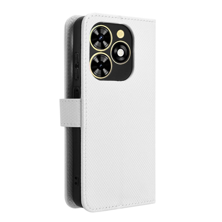 For Tecno Spark Go 2024 Diamond Texture Leather Phone Case(White) - Tecno Cases by PMC Jewellery | Online Shopping South Africa | PMC Jewellery | Buy Now Pay Later Mobicred
