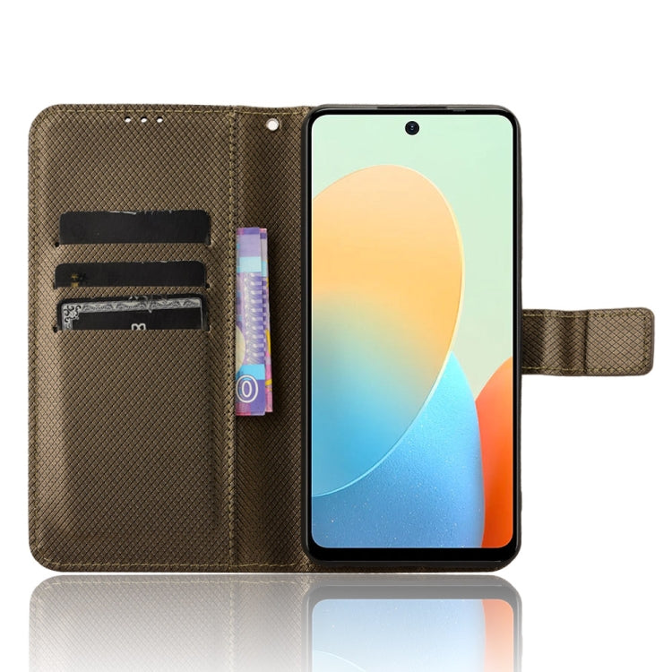 For Tecno Spark Go 2024 Diamond Texture Leather Phone Case(Brown) - Tecno Cases by PMC Jewellery | Online Shopping South Africa | PMC Jewellery | Buy Now Pay Later Mobicred
