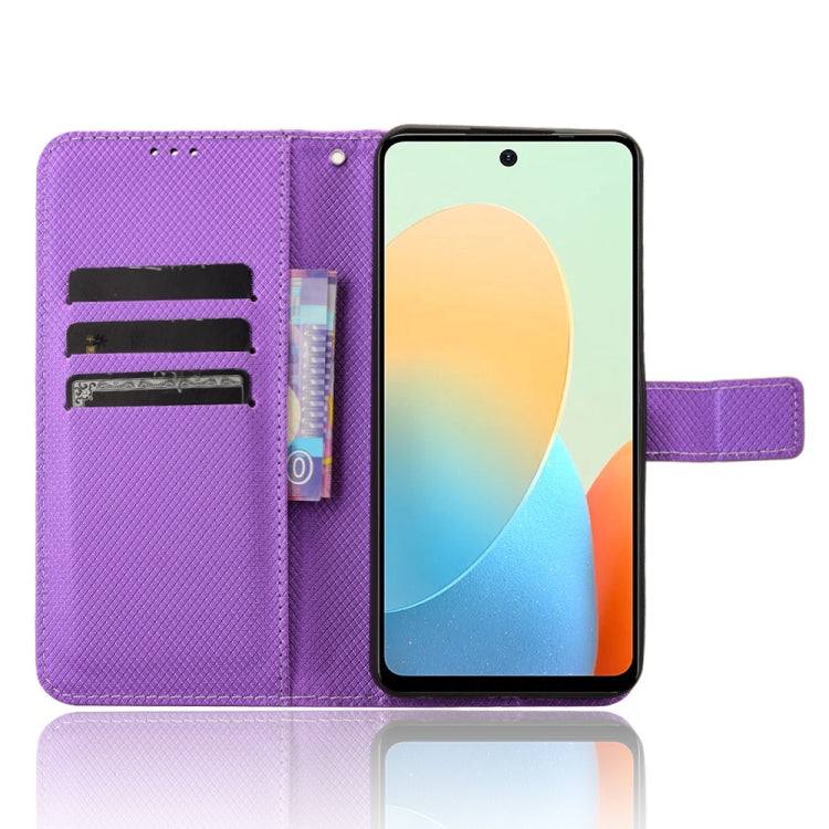 For Tecno Spark Go 2024 Diamond Texture Leather Phone Case(Purple) - Tecno Cases by PMC Jewellery | Online Shopping South Africa | PMC Jewellery | Buy Now Pay Later Mobicred