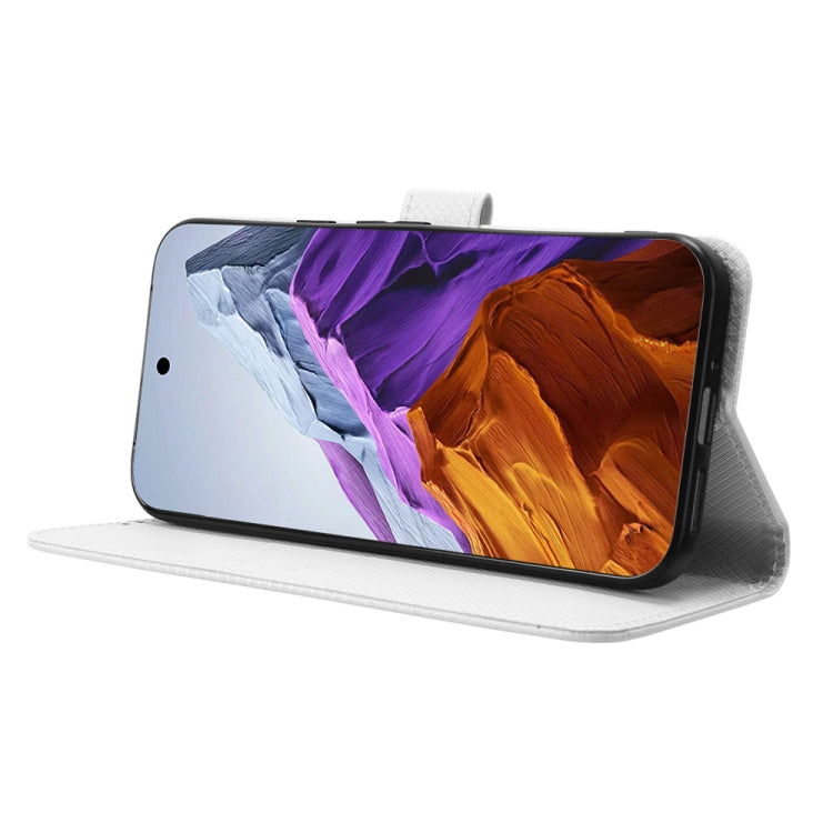 For Google Pixel 9 Diamond Texture Leather Phone Case(White) - Google Cases by PMC TechLife | Online Shopping South Africa | PMC TechLife | Buy Now Pay Later Mobicred