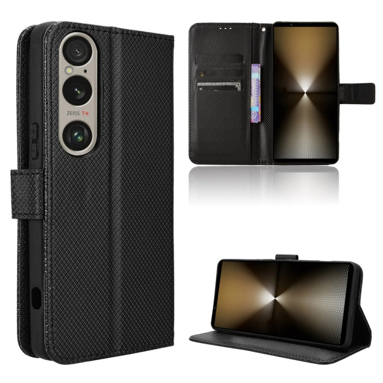 For Sony Xperia 1 VI 2024 Diamond Texture Leather Phone Case(Black) - free shipping - PMC Jewellery - Order now!
