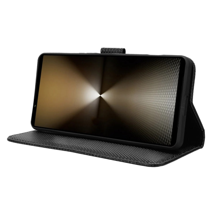 For Sony Xperia 1 VI 2024 Diamond Texture Leather Phone Case(Black) - free shipping - PMC Jewellery - Order now!