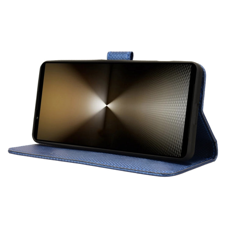 For Sony Xperia 1 VI 2024 Diamond Texture Leather Phone Case(Blue) - Sony Cases by PMC Jewellery | Online Shopping South Africa | PMC Jewellery | Buy Now Pay Later Mobicred