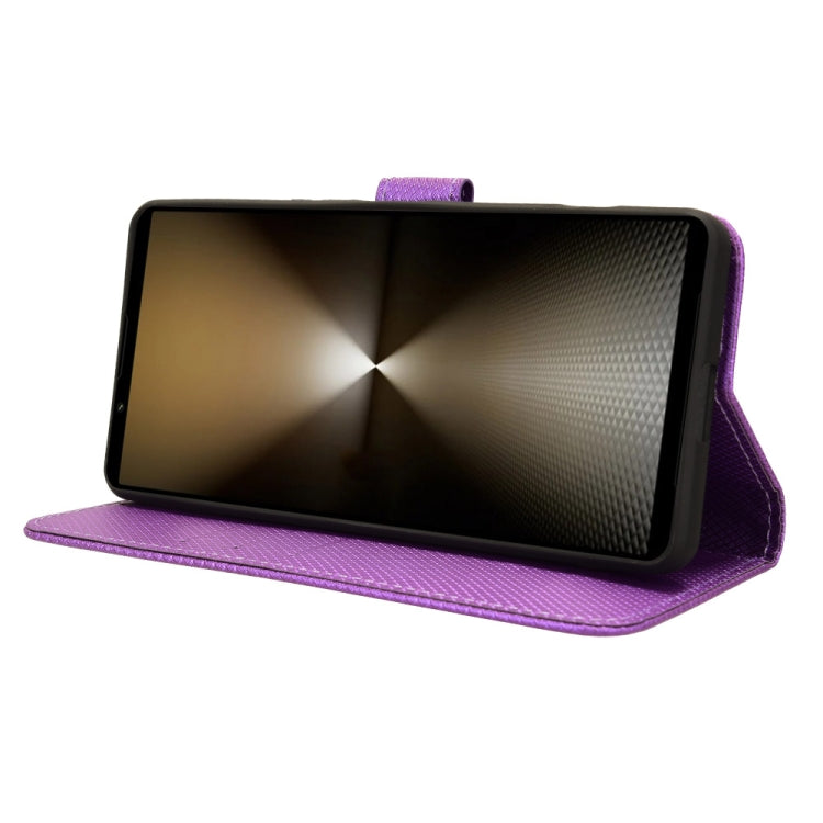 For Sony Xperia 1 VI 2024 Diamond Texture Leather Phone Case(Purple) - Sony Cases by PMC Jewellery | Online Shopping South Africa | PMC Jewellery | Buy Now Pay Later Mobicred