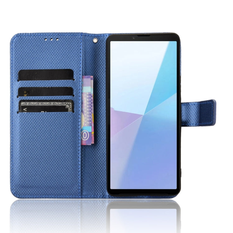 For Sony Xperia 10 VI 2024 Diamond Texture Leather Phone Case(Blue) - Sony Cases by PMC Jewellery | Online Shopping South Africa | PMC Jewellery | Buy Now Pay Later Mobicred