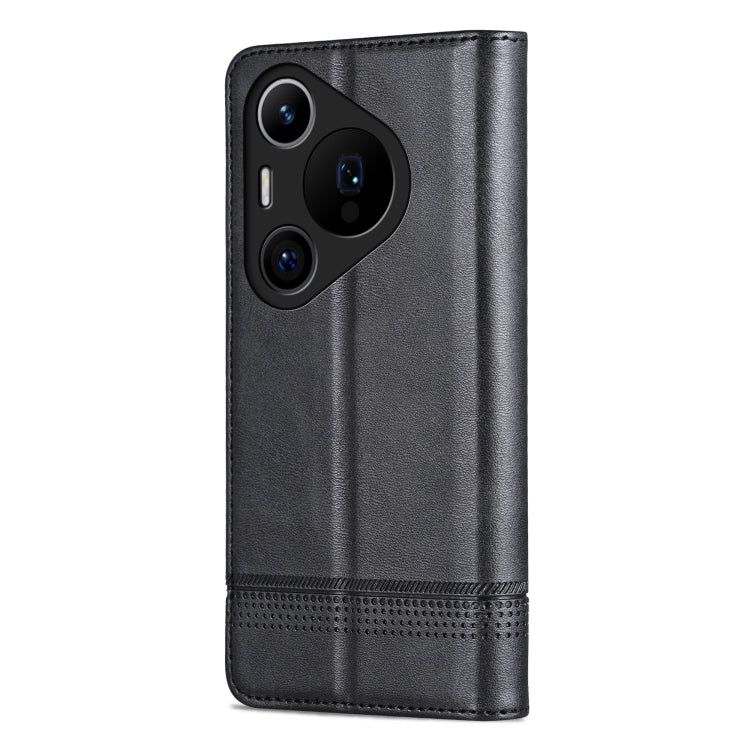For Huawei Pura 70 Pro / 70 Pro+ Fine Hole AZNS Magnetic Calf Texture Flip Leather Phone Case(Black) - Huawei Cases by AZNS | Online Shopping South Africa | PMC Jewellery | Buy Now Pay Later Mobicred