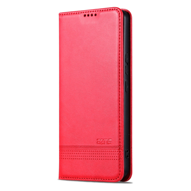 For Huawei Pura 70 Fine Hole AZNS Magnetic Calf Texture Flip Leather Phone Case(Red) - Huawei Cases by AZNS | Online Shopping South Africa | PMC Jewellery | Buy Now Pay Later Mobicred