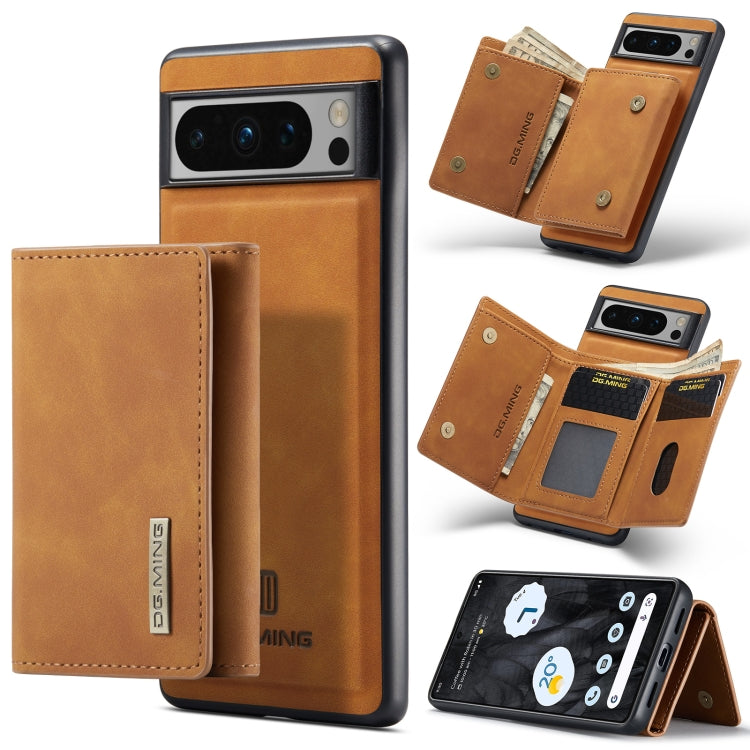For Google Pixel 8 Pro DG.MING M1 Series 3-Fold Multi Card Wallet + Magnetic Phone Case(Brown) - Google Cases by DG.MING | Online Shopping South Africa | PMC TechLife | Buy Now Pay Later Mobicred