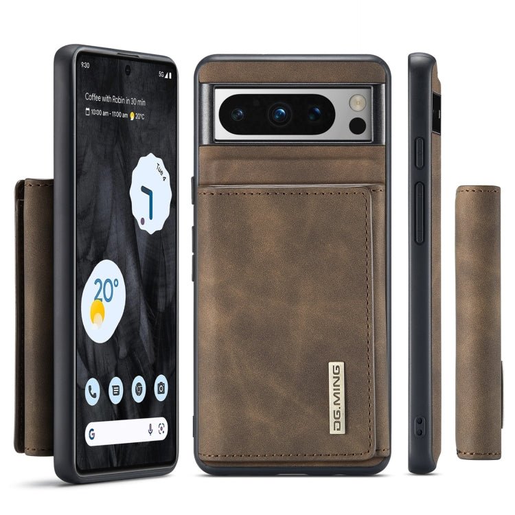 For Google Pixel 8 Pro DG.MING M1 Series 3-Fold Multi Card Wallet + Magnetic Phone Case(Coffee) - Google Cases by DG.MING | Online Shopping South Africa | PMC TechLife | Buy Now Pay Later Mobicred