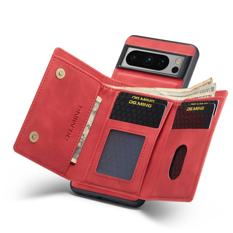 For Google Pixel 8 Pro DG.MING M1 Series 3-Fold Multi Card Wallet + Magnetic Phone Case(Red) - Google Cases by DG.MING | Online Shopping South Africa | PMC TechLife | Buy Now Pay Later Mobicred