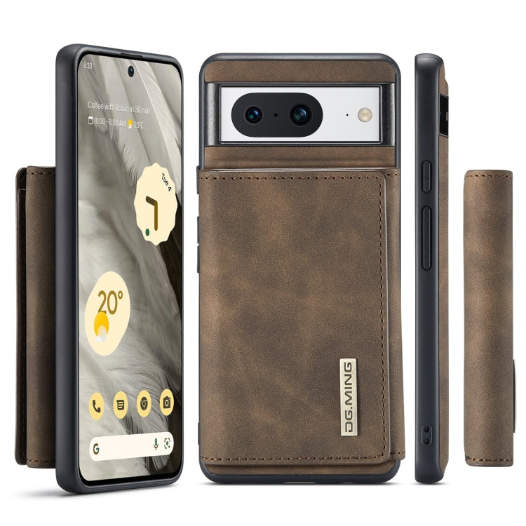 For Google Pixel 8 DG.MING M1 Series 3-Fold Multi Card Wallet + Magnetic Phone Case(Coffee) - Google Cases by DG.MING | Online Shopping South Africa | PMC TechLife | Buy Now Pay Later Mobicred