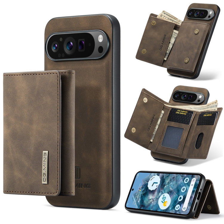 For Google Pixel 9 Pro XL DG.MING M1 Series 3-Fold Multi Card Wallet + Magnetic Phone Case(Coffee) - free shipping - PMC Jewellery - Order now!