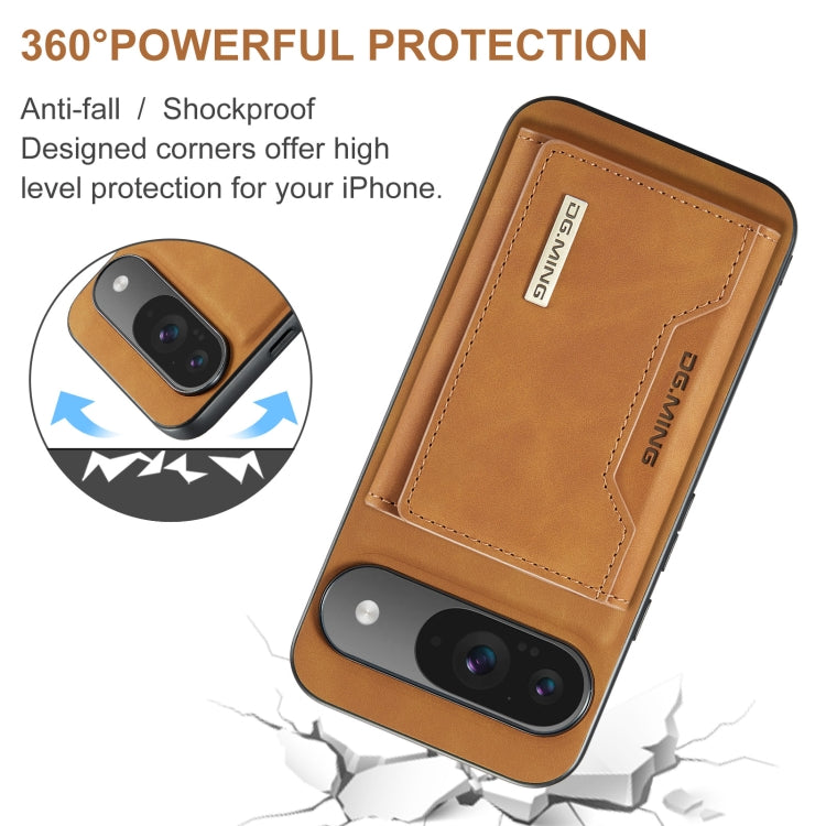 For Google Pixel 9 / 9 Pro DG.MING M2 Series 3-Fold Multi Card Bag + Magnetic Phone Case(Brown) - free shipping - PMC Jewellery - Order now!