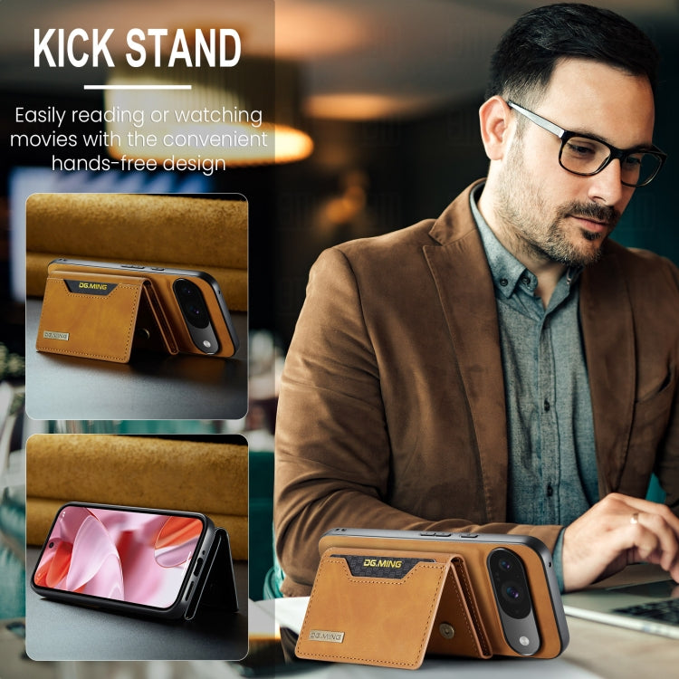 For Google Pixel 9 / 9 Pro DG.MING M2 Series 3-Fold Multi Card Bag + Magnetic Phone Case(Brown) - free shipping - PMC Jewellery - Order now!