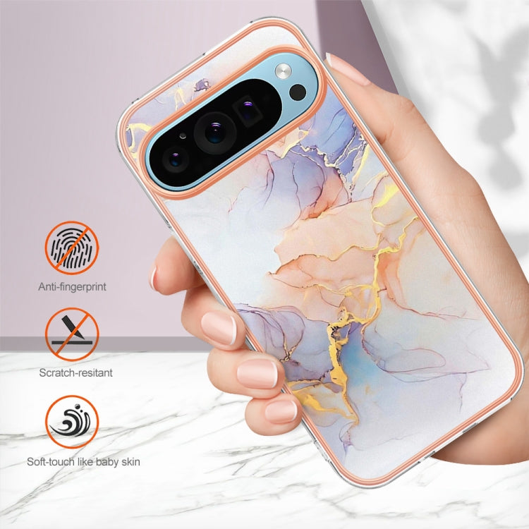For Google Pixel 9 / 9 Pro Electroplating IMD TPU Phone Case(White Marble) - Google Cases by PMC TechLife | Online Shopping South Africa | PMC TechLife | Buy Now Pay Later Mobicred