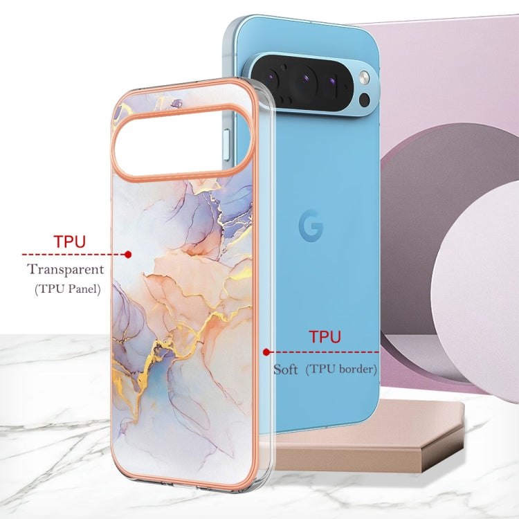 For Google Pixel 9 / 9 Pro Electroplating IMD TPU Phone Case(White Marble) - Google Cases by PMC TechLife | Online Shopping South Africa | PMC TechLife | Buy Now Pay Later Mobicred