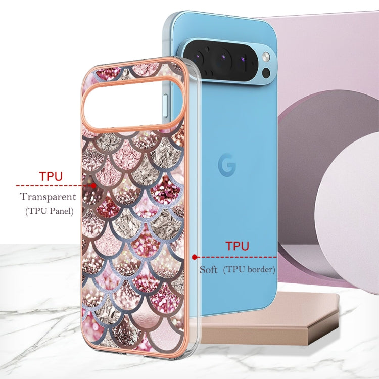 For Google Pixel 9 / 9 Pro Electroplating IMD TPU Phone Case(Pink Scales) - Google Cases by PMC TechLife | Online Shopping South Africa | PMC TechLife | Buy Now Pay Later Mobicred