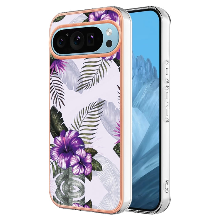 For Google Pixel 9 Pro XL Electroplating IMD TPU Phone Case(Purple Flower) - Google Cases by PMC TechLife | Online Shopping South Africa | PMC TechLife | Buy Now Pay Later Mobicred