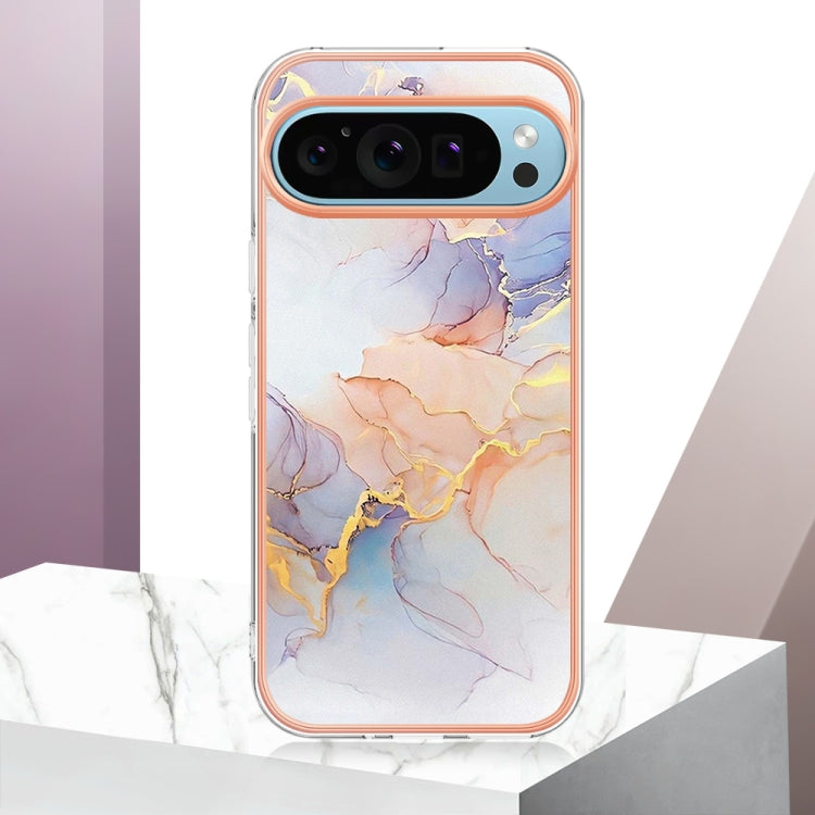 For Google Pixel 9 Pro XL Electroplating IMD TPU Phone Case(White Marble) - Google Cases by PMC TechLife | Online Shopping South Africa | PMC TechLife | Buy Now Pay Later Mobicred