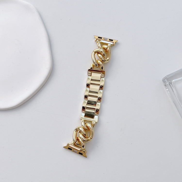 Big Denim Chain Metal Watch Band For Apple Watch SE 2023 44mm(Gold) - free shipping - PMC TechLife - Order now!