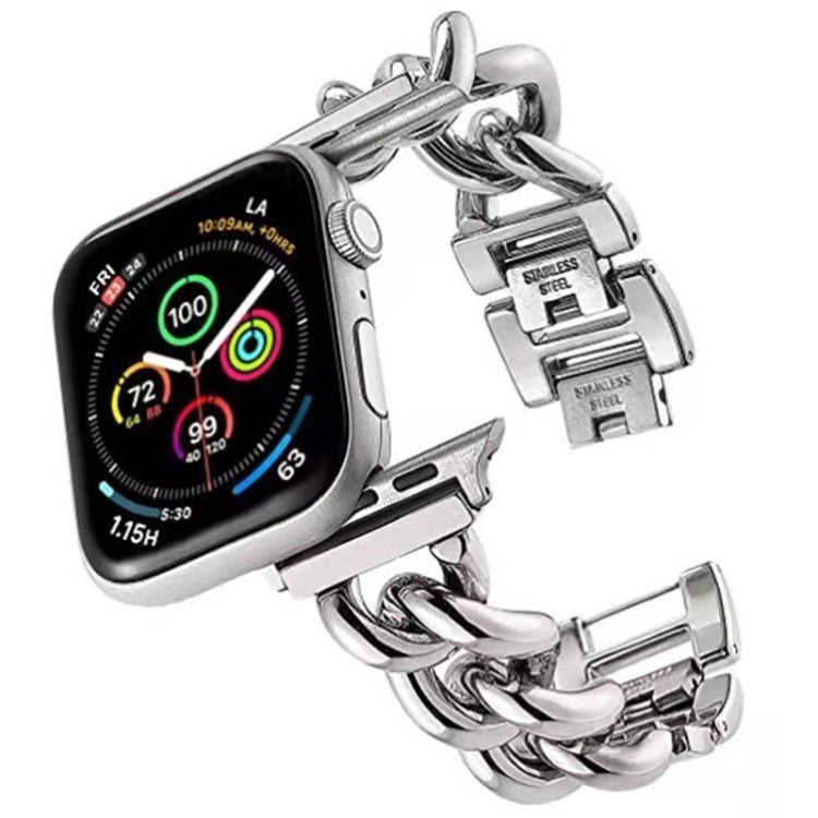 Big Denim Chain Metal Watch Band For Apple Watch Ultra 2 49mm(Silver) - free shipping - PMC TechLife - Order now!