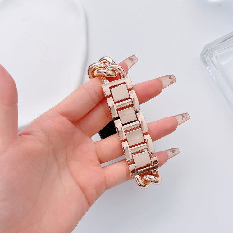 Big Denim Chain Metal Watch Band For Apple Watch 9 45mm(Rose Gold) - free shipping - PMC TechLife - Order now!