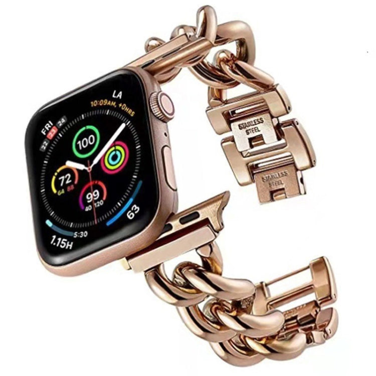 Big Denim Chain Metal Watch Band For Apple Watch 9 41mm(Rose Gold) - free shipping - PMC TechLife - Order now!