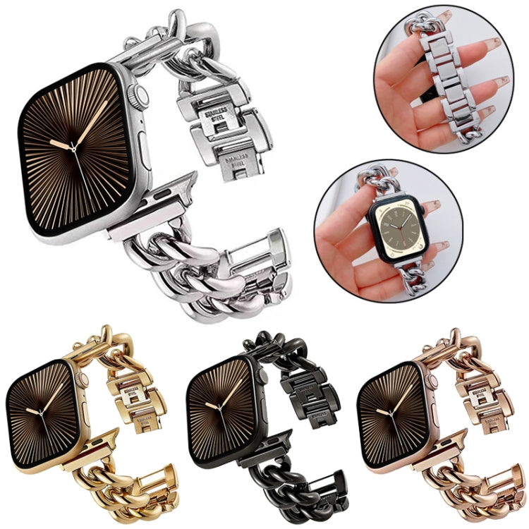 Big Denim Chain Metal Watch Band For Apple Watch SE 2023 44mm(Silver) - free shipping - PMC TechLife - Order now!