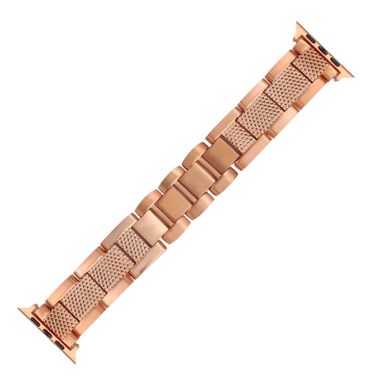 Plaid Metal Watch Band For Apple Watch Series 10 42mm(Rose Gold) - free shipping - PMC TechLife - Order now!