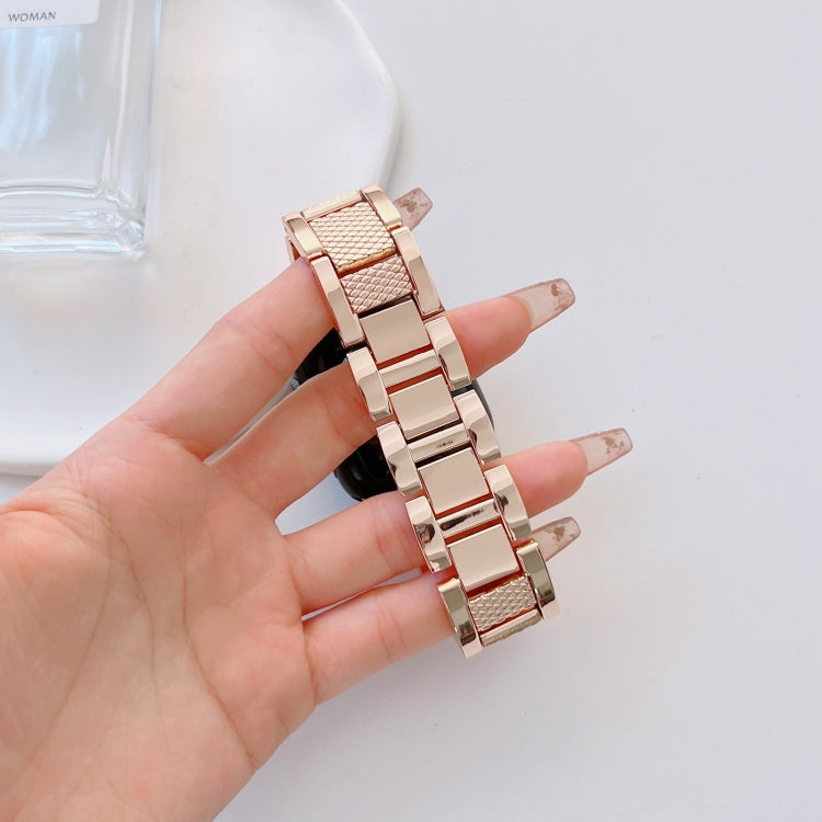 Plaid Metal Watch Band For Apple Watch Series 10 46mm(Rose Gold) - free shipping - PMC TechLife - Order now!
