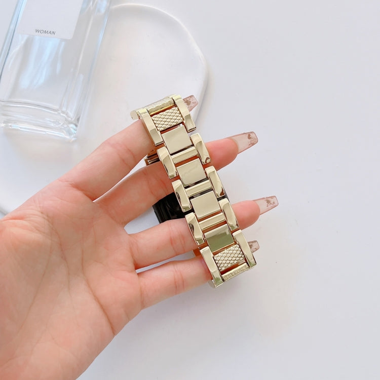 Plaid Metal Watch Band For Apple Watch Series 10 46mm(Gold) - free shipping - PMC TechLife - Order now!