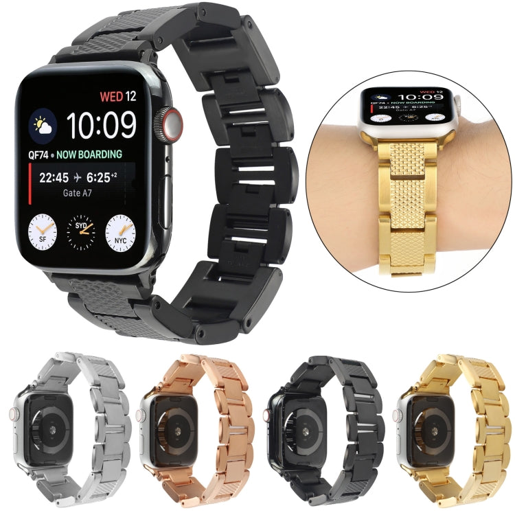 Plaid Metal Watch Band For Apple Watch Series 10 46mm(Gold) - free shipping - PMC TechLife - Order now!