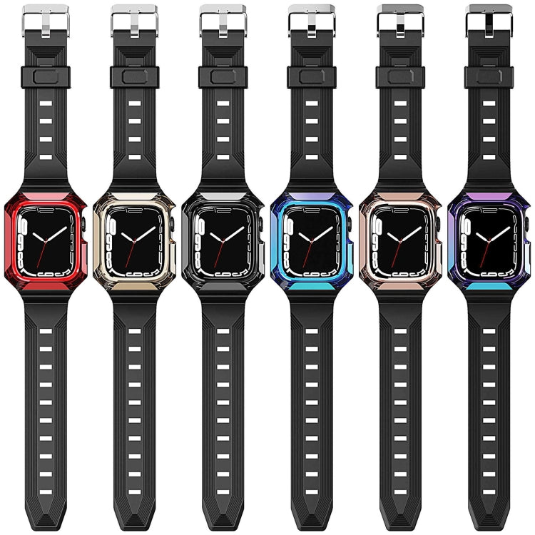 Armor Case Integrated TPU Watch Band For Apple Watch SE 2023 40mm(Blue) - Watch Cases by PMC Jewellery | Online Shopping South Africa | PMC Jewellery | Buy Now Pay Later Mobicred