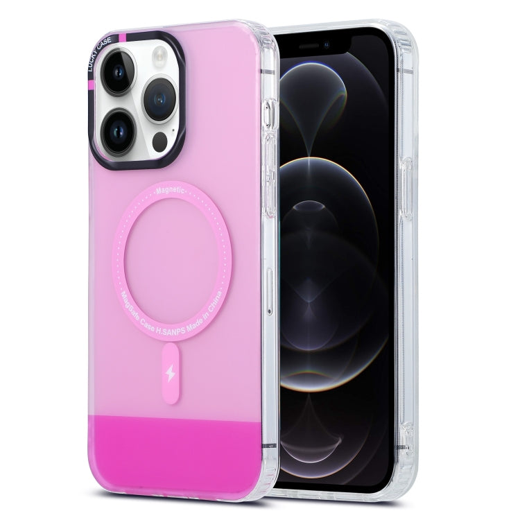 For iPhone 12 Pro PC + TPU IMD MagSafe Magnetic Phone Case(Pink) - iPhone 12 / 12 Pro Cases by PMC TechLife | Online Shopping South Africa | PMC TechLife