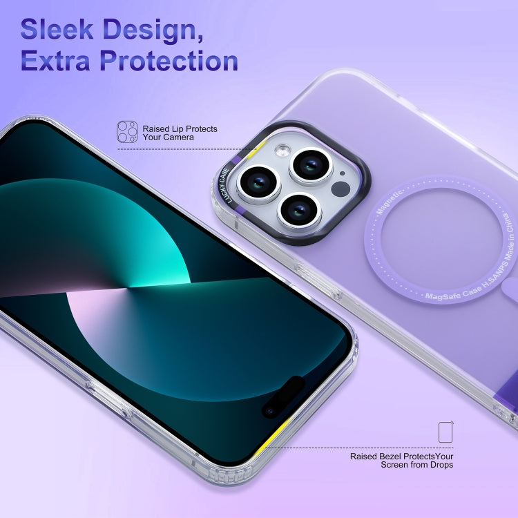For iPhone 15 Pro Max PC + TPU IMD MagSafe Magnetic Phone Case(Purple) - iPhone 15 Pro Max Cases by PMC TechLife | Online Shopping South Africa | PMC TechLife