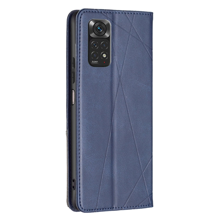 For Xiaomi Redmi Note 12S 4G / Note 11  Rhombus Texture Magnetic Leather Phone Case(Blue) - Xiaomi Cases by PMC TechLife | Online Shopping South Africa | PMC TechLife | Buy Now Pay Later Mobicred