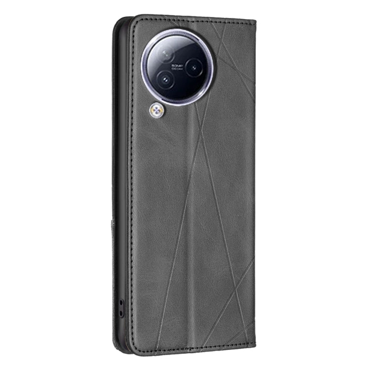For Xiaomi Civi 3 5G Rhombus Texture Magnetic Leather Phone Case(Black) - free shipping - PMC TechLife - Order now!