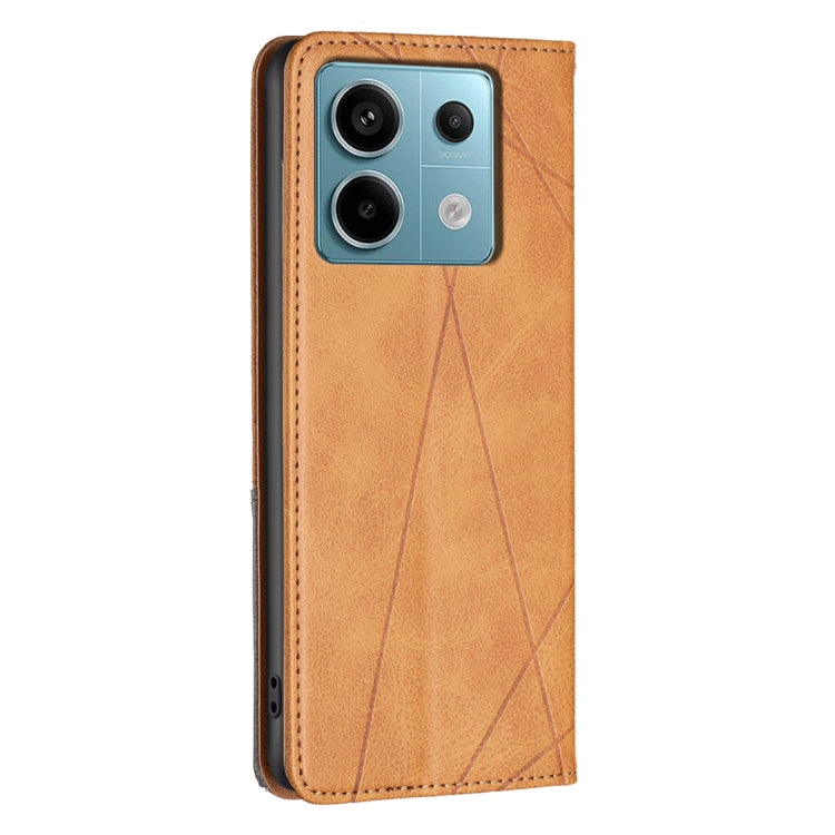 For Xiaomi Redmi Note 13 Pro 5G Rhombus Texture Magnetic Leather Phone Case(Yellow) - Xiaomi Cases by PMC TechLife | Online Shopping South Africa | PMC TechLife | Buy Now Pay Later Mobicred