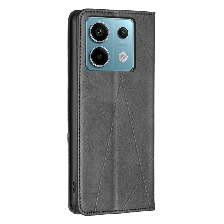 For Xiaomi Redmi Note 13 Pro 5G Rhombus Texture Magnetic Leather Phone Case(Black) - Xiaomi Cases by PMC TechLife | Online Shopping South Africa | PMC TechLife | Buy Now Pay Later Mobicred