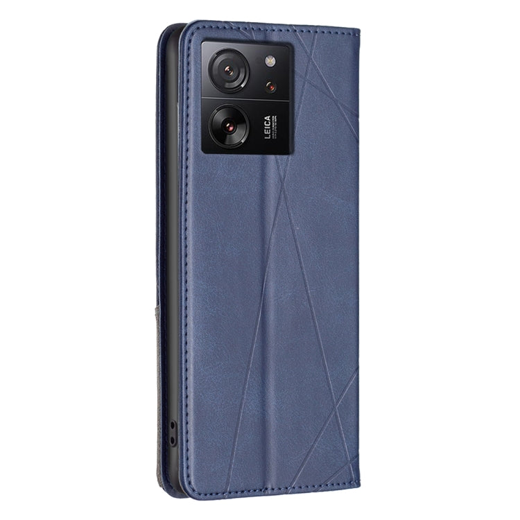 For Xiaomi 13T / 13T Pro / Redmi K60 Ultra Rhombus Texture Magnetic Leather Phone Case(Blue) - Xiaomi Cases by PMC TechLife | Online Shopping South Africa | PMC TechLife | Buy Now Pay Later Mobicred