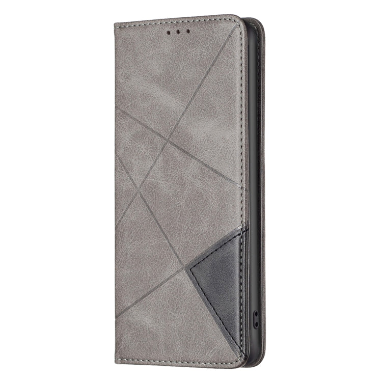 For Xiaomi Redmi 13C Rhombus Texture Magnetic Leather Phone Case(Grey) - 13C Cases by PMC TechLife | Online Shopping South Africa | PMC TechLife | Buy Now Pay Later Mobicred