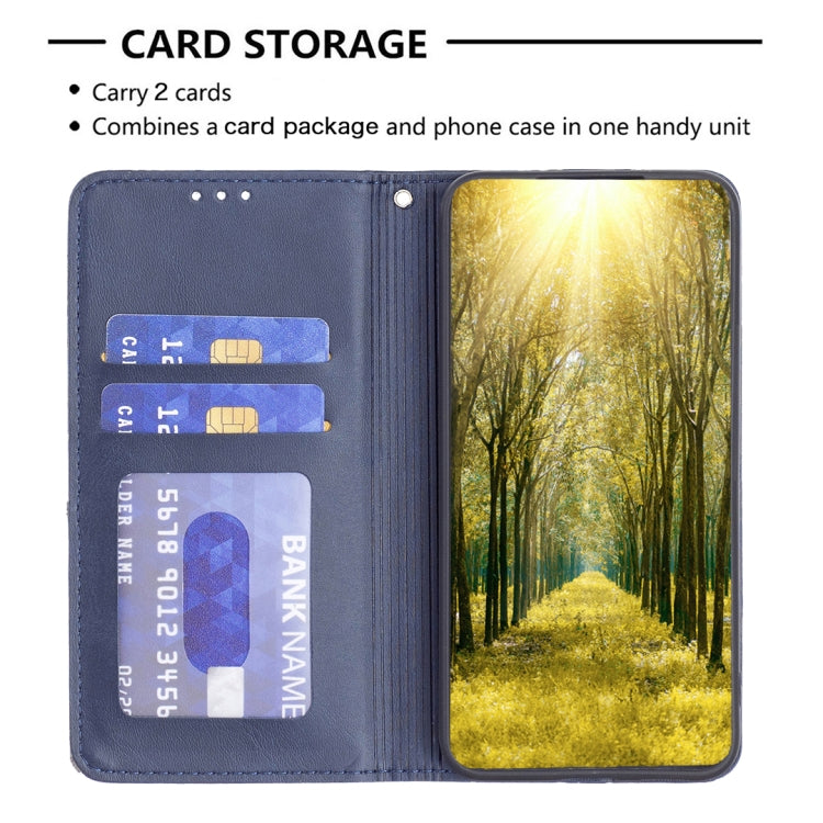 For Xiaomi Redmi K70 / K70 Pro Rhombus Texture Magnetic Leather Phone Case(Blue) - K70 Pro Cases by PMC TechLife | Online Shopping South Africa | PMC TechLife | Buy Now Pay Later Mobicred