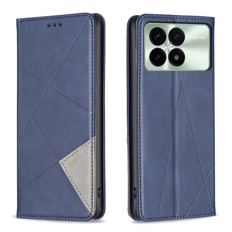 For Xiaomi Redmi K70E Rhombus Texture Magnetic Leather Phone Case(Blue) - Xiaomi Cases by PMC TechLife | Online Shopping South Africa | PMC TechLife | Buy Now Pay Later Mobicred
