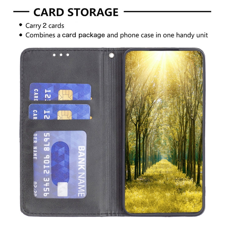 For Xiaomi Redmi Note 13 4G Global Rhombus Texture Magnetic Leather Phone Case(Black) - Note 13 Cases by PMC TechLife | Online Shopping South Africa | PMC TechLife | Buy Now Pay Later Mobicred