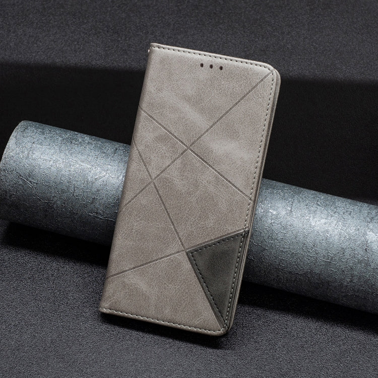 For Xiaomi Redmi Note 13 Pro 4G Global Rhombus Texture Magnetic Leather Phone Case(Grey) - Xiaomi Cases by PMC TechLife | Online Shopping South Africa | PMC TechLife | Buy Now Pay Later Mobicred