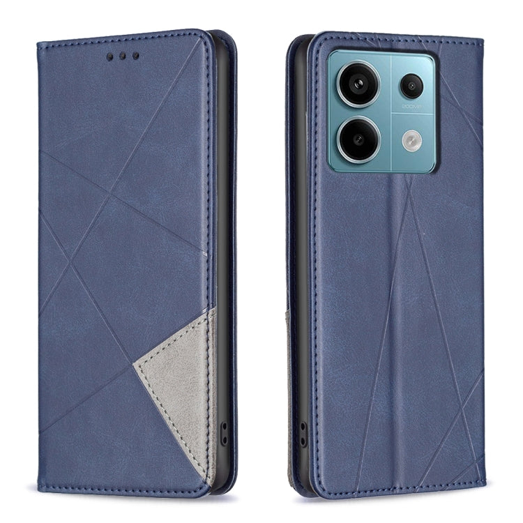For Xiaomi Redmi Note 13 Pro 4G Global Rhombus Texture Magnetic Leather Phone Case(Blue) - Note 13 Pro Cases by PMC TechLife | Online Shopping South Africa | PMC TechLife | Buy Now Pay Later Mobicred