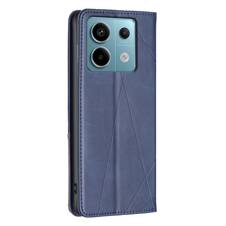 For Xiaomi Redmi Note 13 Pro 4G Global Rhombus Texture Magnetic Leather Phone Case(Blue) - Note 13 Pro Cases by PMC TechLife | Online Shopping South Africa | PMC TechLife | Buy Now Pay Later Mobicred