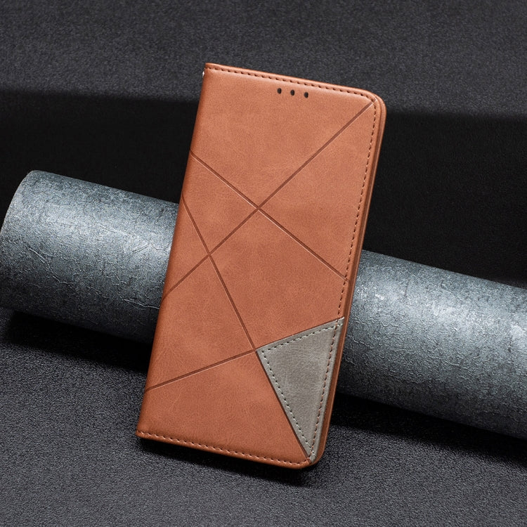 For Xiaomi Redmi A3 Rhombus Texture Magnetic Leather Phone Case(Brown) - Xiaomi Cases by PMC TechLife | Online Shopping South Africa | PMC TechLife | Buy Now Pay Later Mobicred
