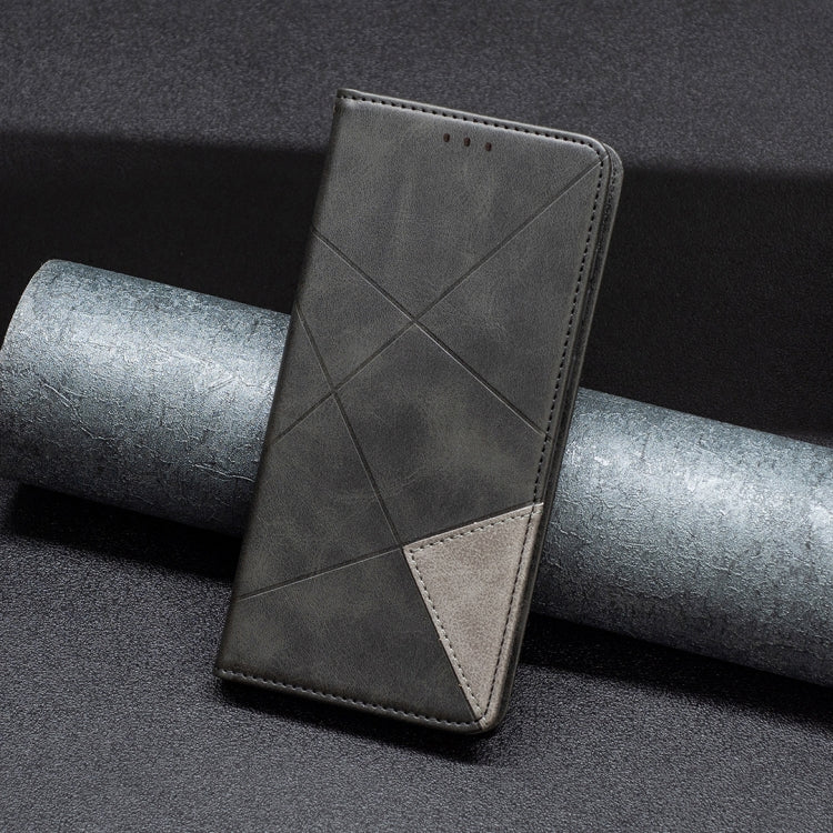For Xiaomi Redmi A3 Rhombus Texture Magnetic Leather Phone Case(Black) - Xiaomi Cases by PMC TechLife | Online Shopping South Africa | PMC TechLife | Buy Now Pay Later Mobicred