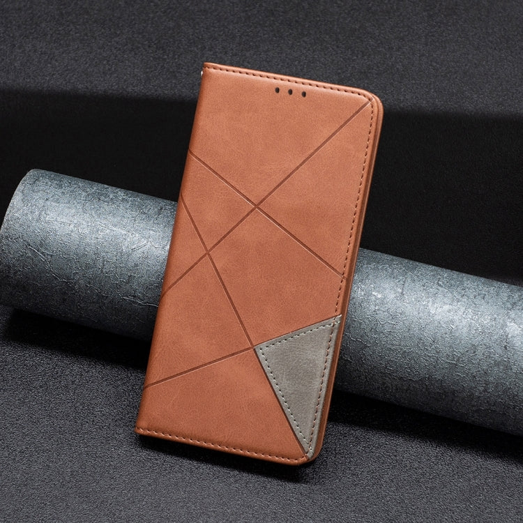 For Xiaomi Poco M6 Pro 4G Rhombus Texture Magnetic Leather Phone Case(Brown) - Xiaomi Cases by PMC TechLife | Online Shopping South Africa | PMC TechLife | Buy Now Pay Later Mobicred